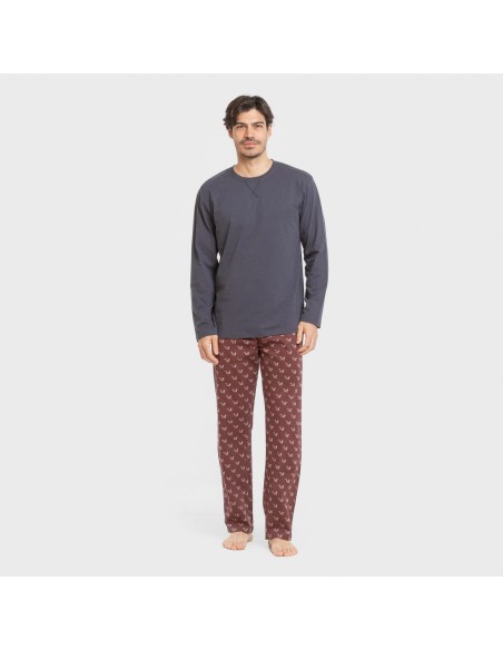 Pigiama lungo uomo cotone Ardillas blu navy