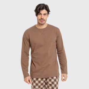 Pigiama uomo flanella Cuadro Bogota marrone