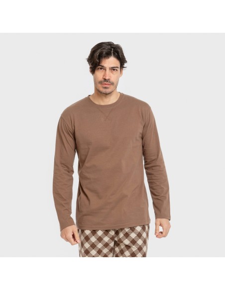 Pigiama uomo flanella Cuadro Bogota marrone