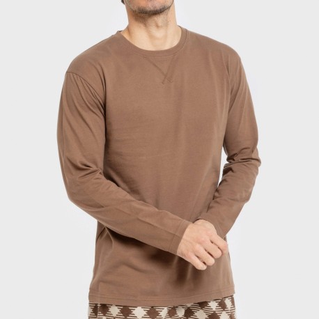 Pigiama uomo flanella Cuadro Bogota marrone