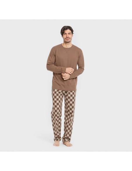 Pigiama uomo flanella Cuadro Bogota marrone