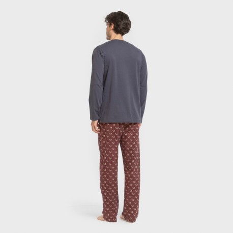 Pigiama lungo uomo cotone Ardillas blu navy