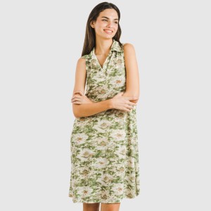 Vestito corto con colletto a bavero soft Magnus verde