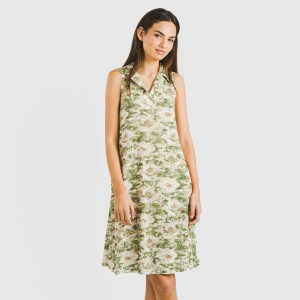 Vestito corto con colletto a bavero soft Magnus verde 2