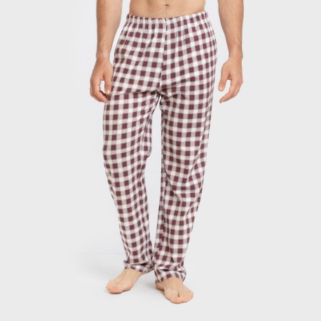 Pigiama lungo uomo cotone Cuadro Gustavo bordeaux