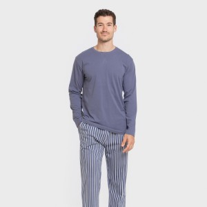 Pigiama lungo uomo cotone Raya Fernando blu 2