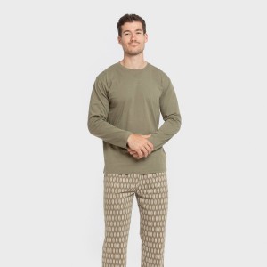 Pigiama lungo uomo cotone Arpani verde 2
