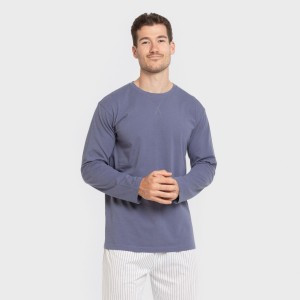 Pigiama lungo uomo cotone Raya Fandi blu