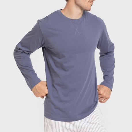 Pigiama lungo uomo cotone Raya Fandi blu