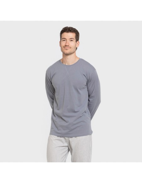 Pigiama lungo uomo cotone Raya Ben blu