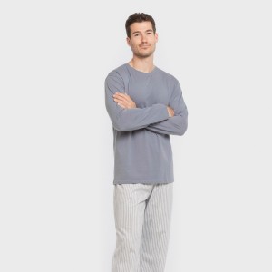 Pigiama lungo uomo cotone Raya Ben blu 2