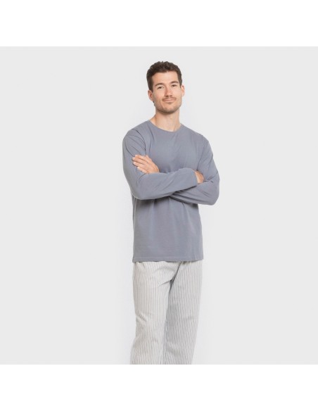 Pigiama lungo uomo cotone Raya Ben blu