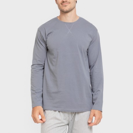 Pigiama lungo uomo cotone Raya Ben blu