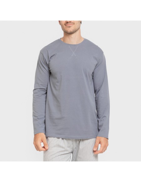 Pigiama lungo uomo cotone Raya Ben blu