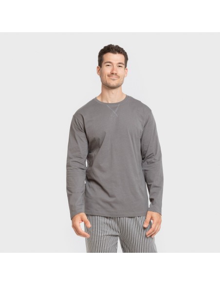 Pigiama lungo uomo cotone Raya Hercules grigio
