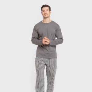 Pigiama lungo uomo cotone Raya Hercules grigio 2