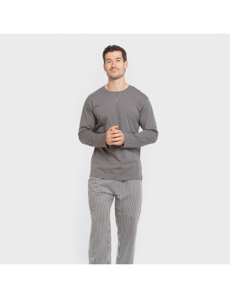 Pigiama lungo uomo cotone Raya Hercules grigio