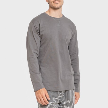 Pigiama lungo uomo cotone Raya Hercules grigio
