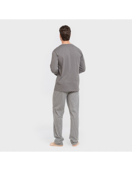 Pigiama lungo uomo cotone Raya Hercules grigio