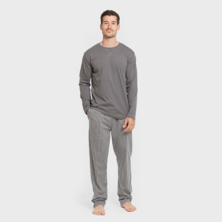 Pigiama lungo uomo cotone Raya Hercules grigio