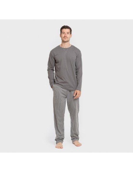 Pigiama lungo uomo cotone Raya Hercules grigio