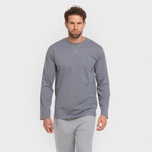 Pigiama lungo uomo cotone Raya Santi indaco