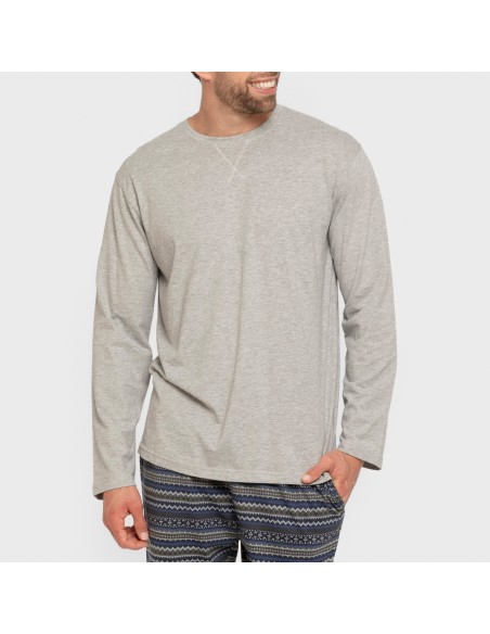 Pigiama lungo uomo cotone Evelio grigio