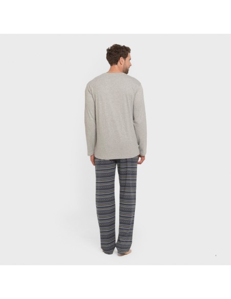 Pigiama lungo uomo cotone Evelio grigio