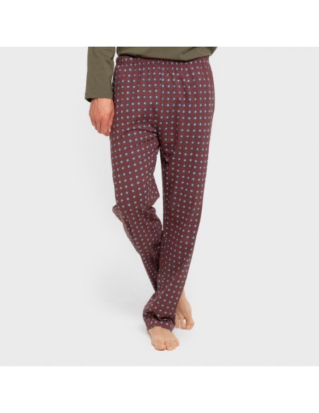 Pigiama lungo uomo cotone Gladiolo verde militare