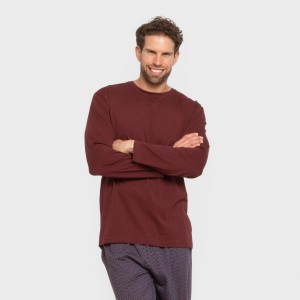 Pigiama lungo uomo cotone Harry bordeaux