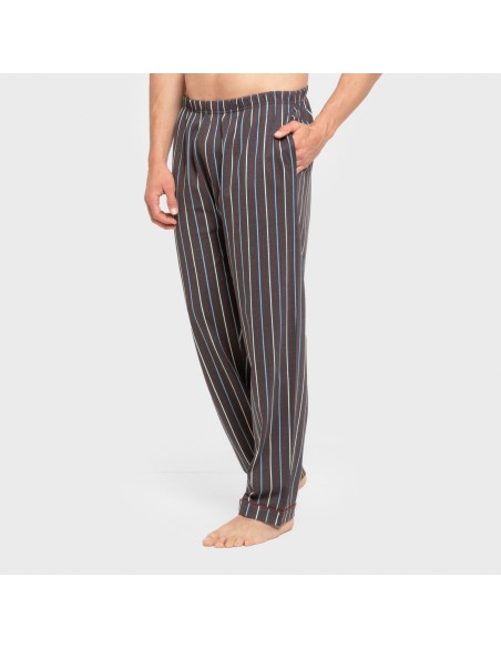 Pigiama lungo giacca cotone uomo Raya San Luis blu