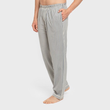 Pigiama lungo giacca cotone uomo Raya Ceballos indaco