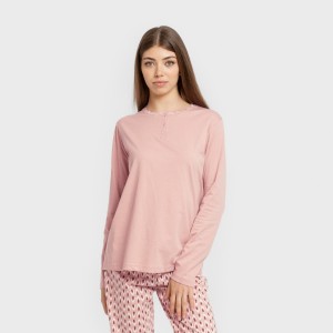 Pigiama lungo cotone Tana rosa keike
