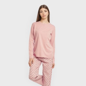 Pigiama lungo cotone Tana rosa keike 2
