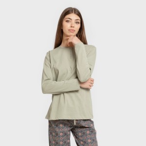 Pigiama lungo cotone Gabi verde chiaro