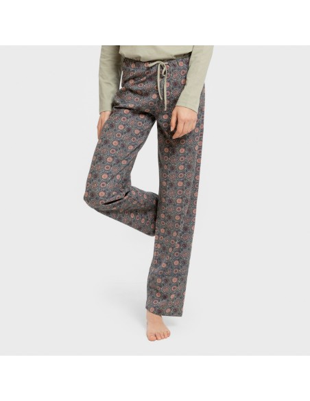 Pigiama lungo cotone Gabi verde chiaro