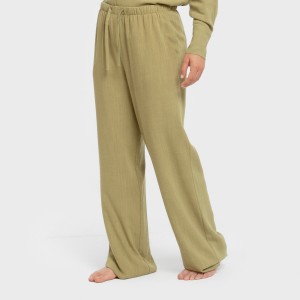 Pantalone lungo da donna in lino tinta unita