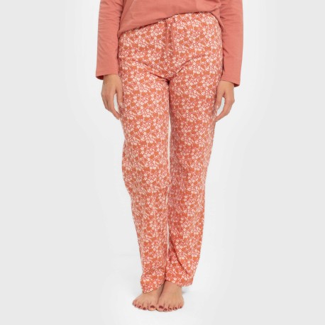 Pigiama lungo cotone Mesalia marsala