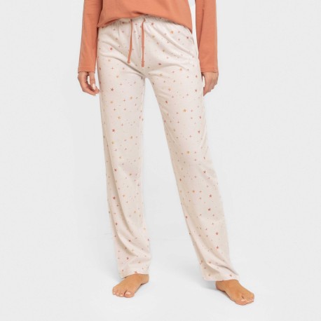 Pigiama lungo cotone Condy ocra - rame