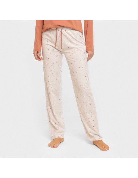 Pigiama lungo cotone Condy ocra - rame