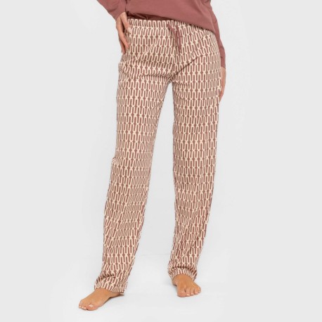 Pigiama lungo cotone Eucalipto malva rosa