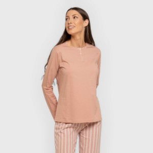 Pigiama lungo cotone Raya Marsella rosa keike