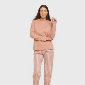 Pigiama lungo cotone Raya Marsella rosa keike 2