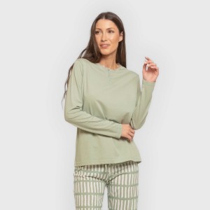 Pigiama lungo cotone Lemonade verde keike