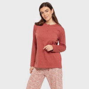 Pigiama lungo cotone Rastberry rosa