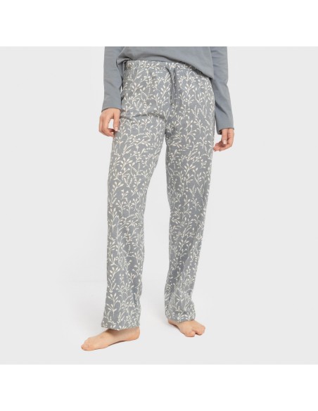 Pigiama lungo cotone Lauri indaco