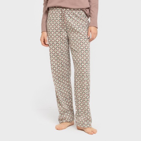 Pigiama lungo cotone Narciso melanzana spento