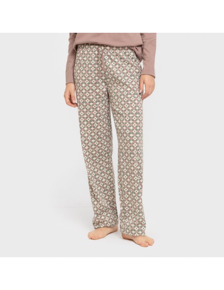 Pigiama lungo cotone Narciso melanzana spento