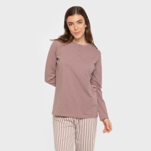 Pigiama lungo cotone Raya Kodac melanzana spento