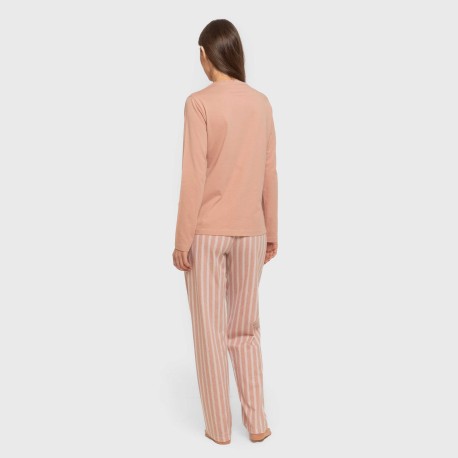 Pigiama lungo cotone Raya Marsella rosa keike